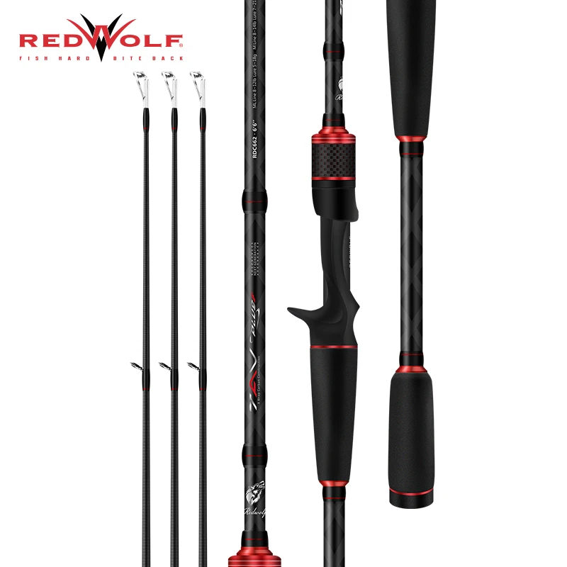 Углеродная рыболовная удочка RedWolf TAV PLUS с 3 наконечниками 1 98 м 2 13 28 43 ML M MH мощная