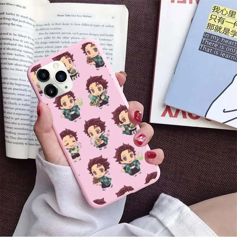 

Demon Slayer anime Phone Case Candy Color for iPhone 11 12 pro XS MAX 8 7 6 6S Plus X 5S SE 2020 XR
