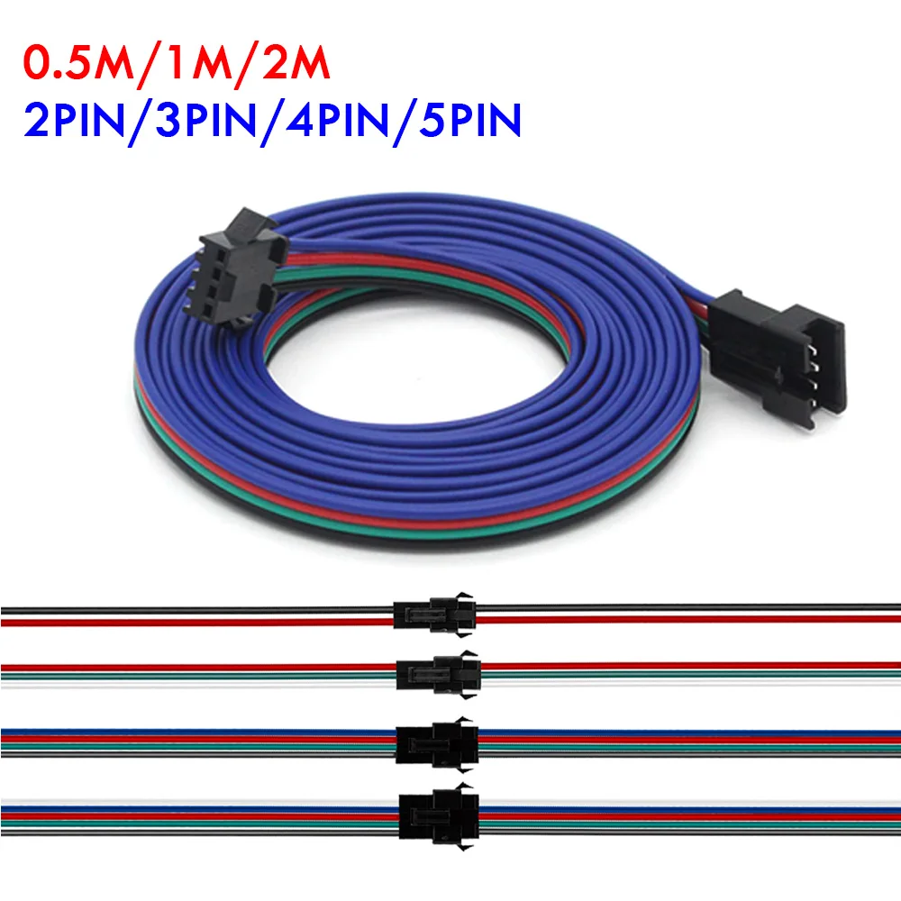 

RGB LED Strip Connector 2/3/4/5Pin Male Female Wire Plug Cable RGBWW for 5V/ 12V Connector 3528 5050 5730 LED Strip Llight