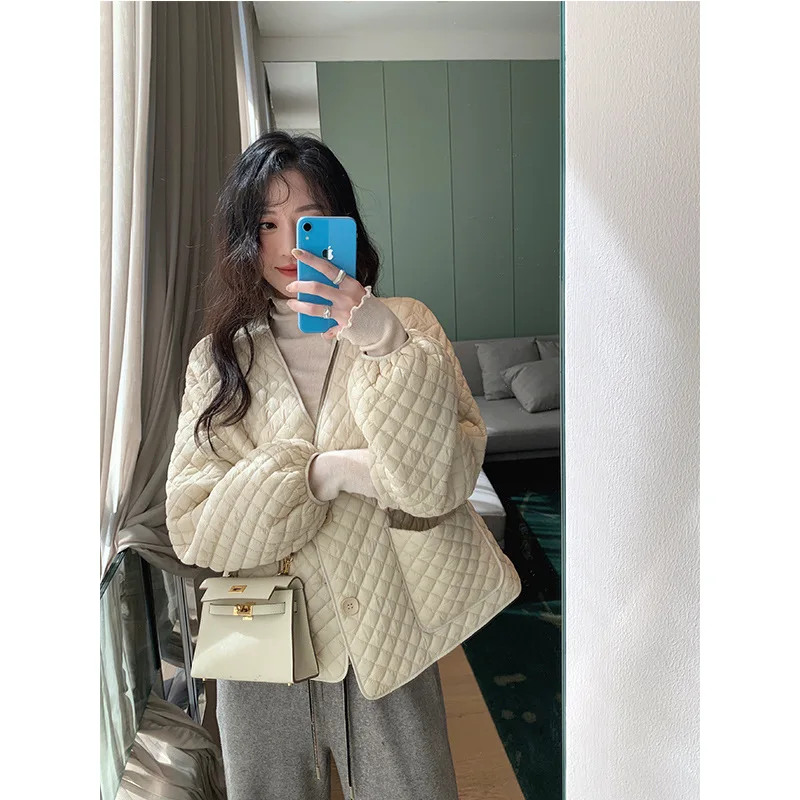

Women Winter Coat 2021 V-neck Down Jacket Female 2021 Ladies Winter Jacket Thin And Light Keep Warm Demi-season Jacket For Women