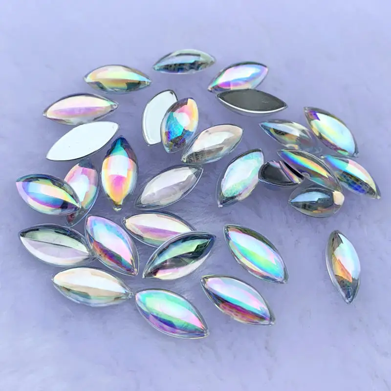 (7x15mm)-80pcs Белый AB с лошадью из стразов глаз и алмаз/Капля воды/Алмазный Кристалл блестящие камни DIY Одежда украшения - Цвет: (7x15mm)-80pcs