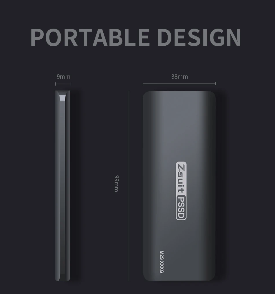 Портативный внешний твердотельный накопитель Zsuit M.2 250 ГБ 480 512 1 ТБ жесткий диск USB 3