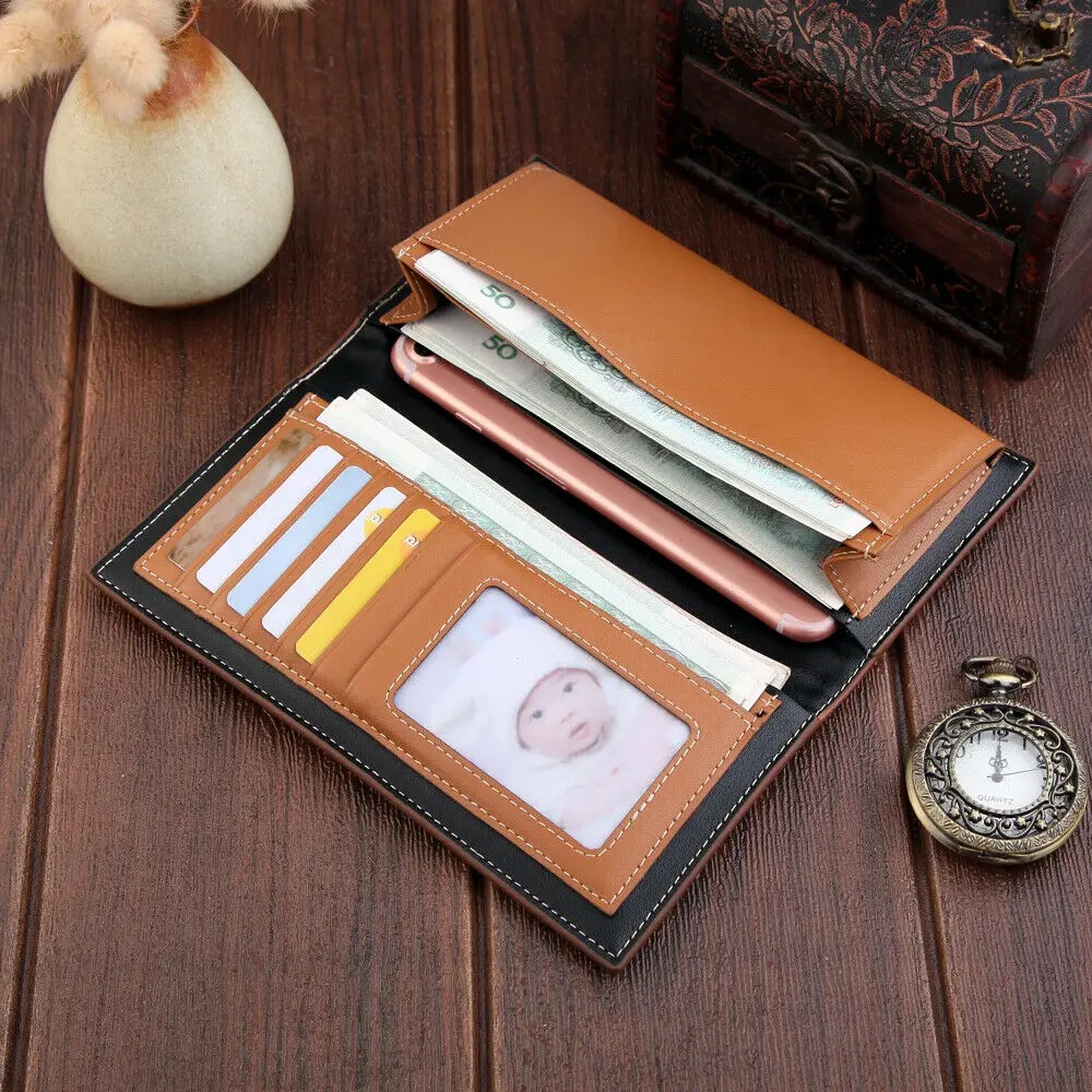 Новый мужской длинный кошелек клатч из искусственной кожи держатель для