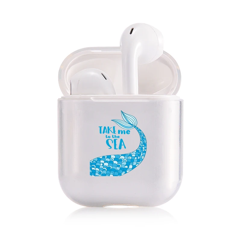 I201759 Мягкий силиконовый милый Чехол Air Pods для Apple airpods, Роскошный прозрачный чехол Airpods с рисунком морской волны, аксессуары для наушников - Цвет: I201759