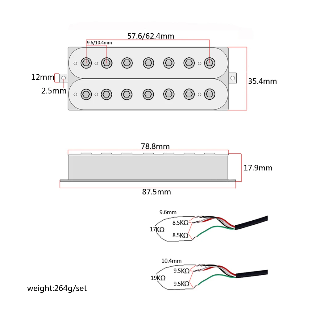 

Matched Electric Guitar Neck Bridge Pickup Set, Sound Great, Wood