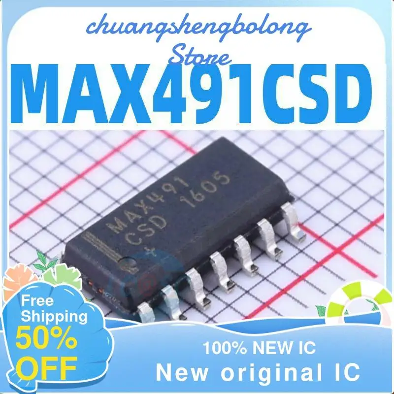 10-200PCS RS485/RS-422 MAX491CSD MAX491 nuevo original