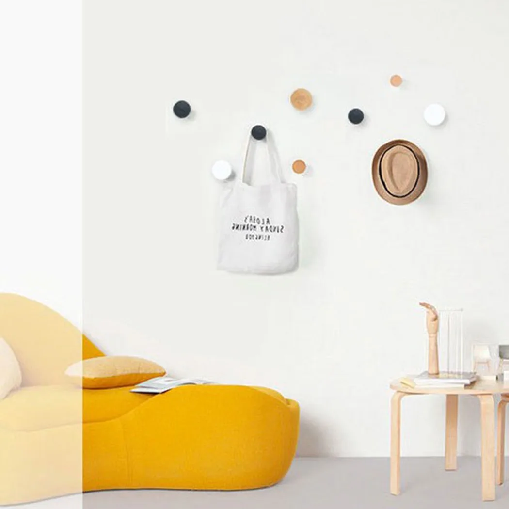 Крючок из массива дерева крючок на клейкой основе Круглый Простой настенный