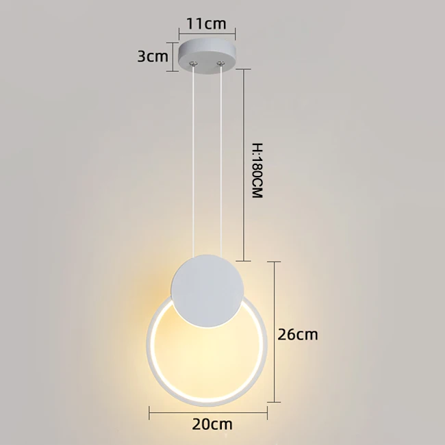 Round White Новинка белая/черная светодиодная люстра алюминиевый корпус 90-260 в современные светодиодные подвесные люстры светильники - Цвет абажура: Round White