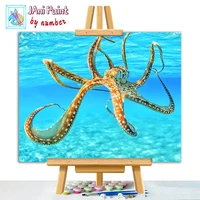 octopus in the ocean picture diy painting by numbers colouring zero basis handpainted oil painting unique gift home decor