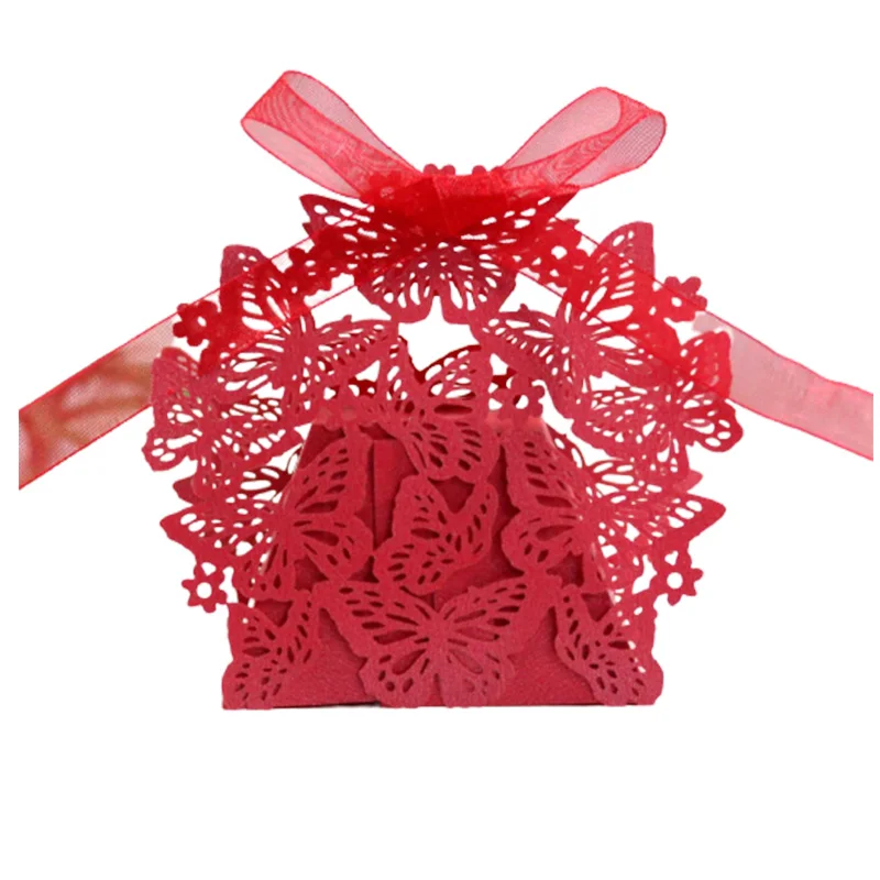 10 шт бабочка Лазерная резка свадебные сувениры подарки коробка полые для конфет