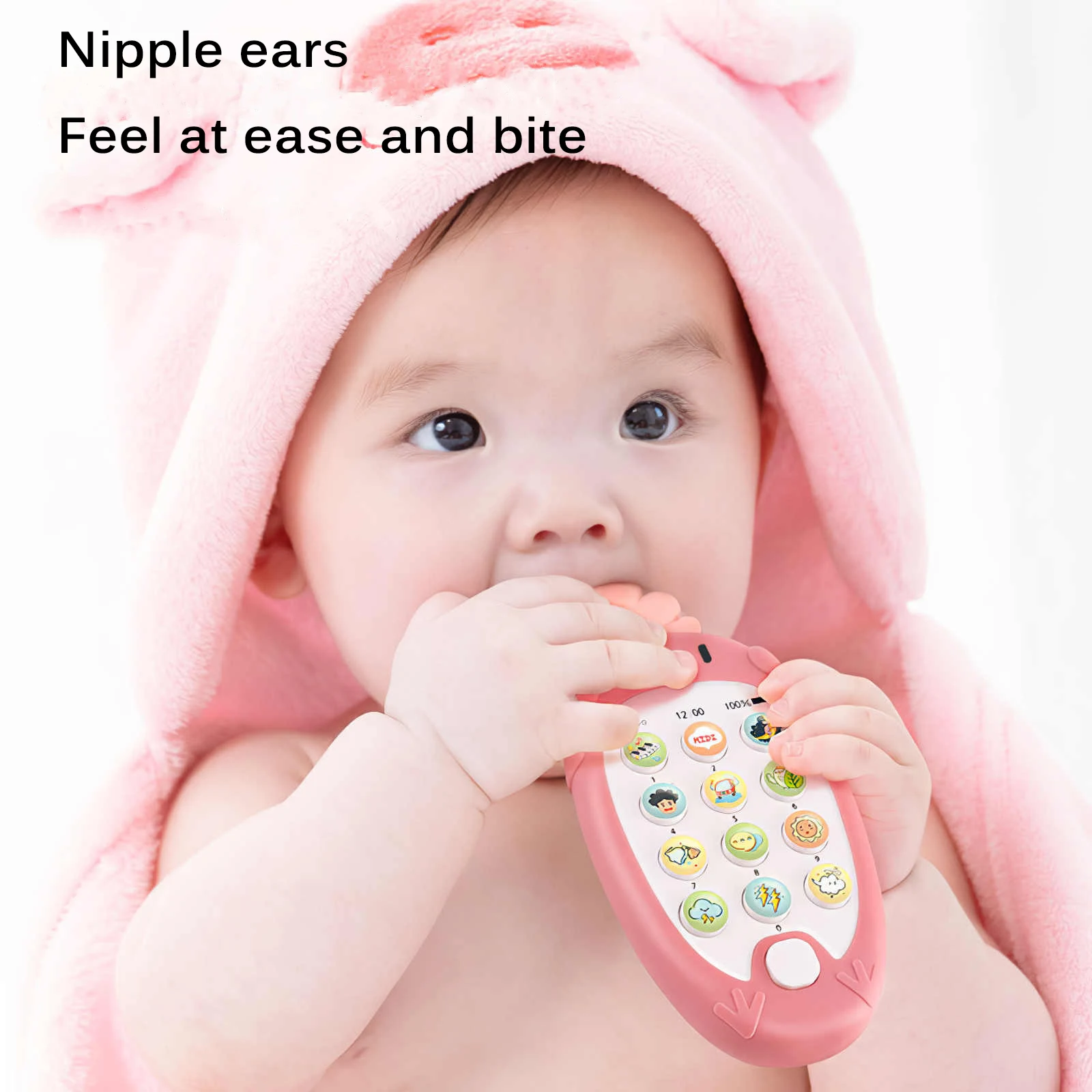 

Kids Phone Toys Bilingual Telephone Teether Music Voice Toy Early Educational Learning Machine Electronic Children Gift Baby Toy