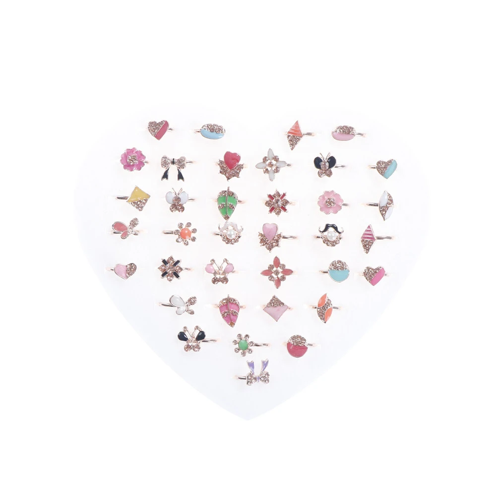 6pcs random 1/2/5/6/10 шт./лот милые Регулируемый Мультяшные кольца для девочек Наряжаться аксессуары вечерние детская игра Сделай Сам ремесло игрушка разные цвета - Цвет: 6pcs random