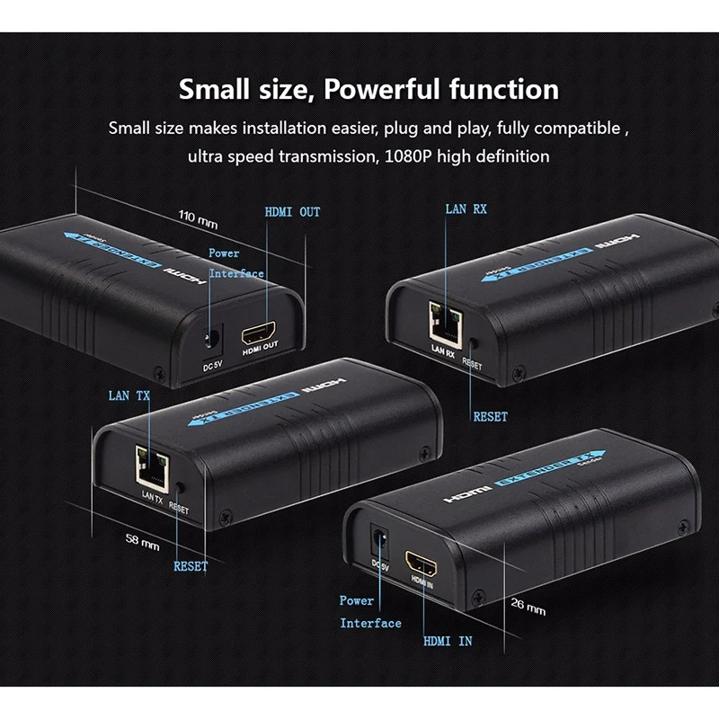 HDMI удлинитель через CAT5E/6 Rj45 LAN сеть поддержка 1080P 120M сплиттер передатчик приемник