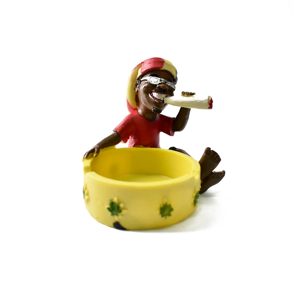 Unique Handmade Cool Fancy Funny Novelty Smoking Weed Herb Rasta Resin Bob Marley Jamaican Cigarette Ashtray - Цвет: 005A-D
