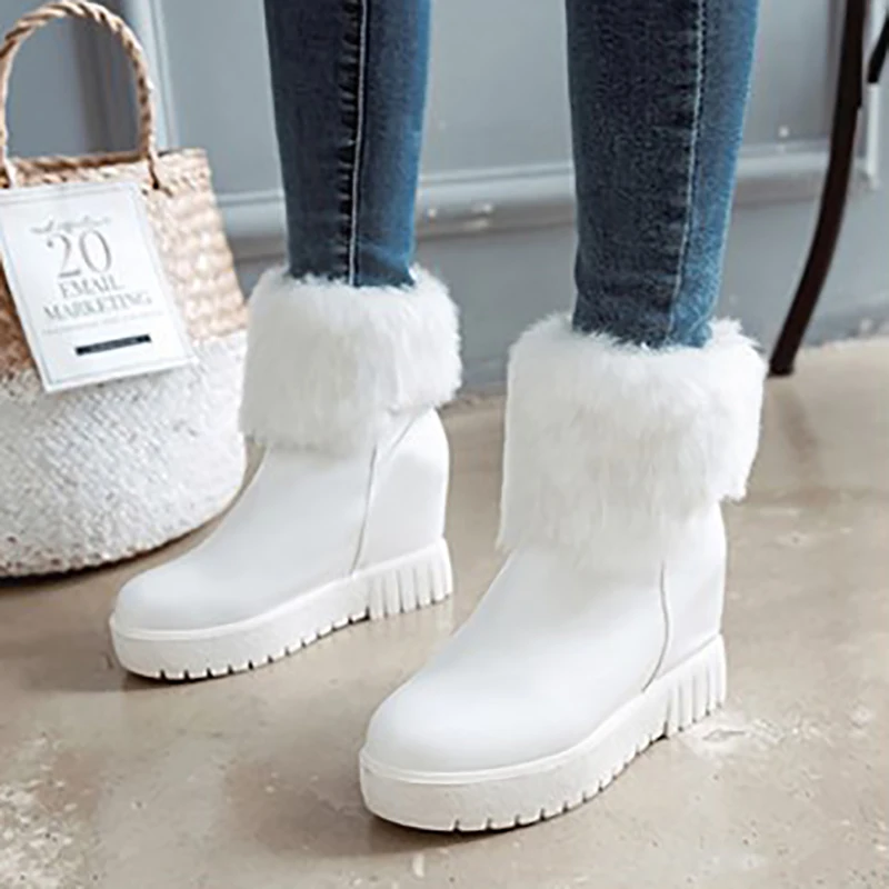 Зимние ботинки на плоской подошве ботильоны высоком каблуке и танкетке женская