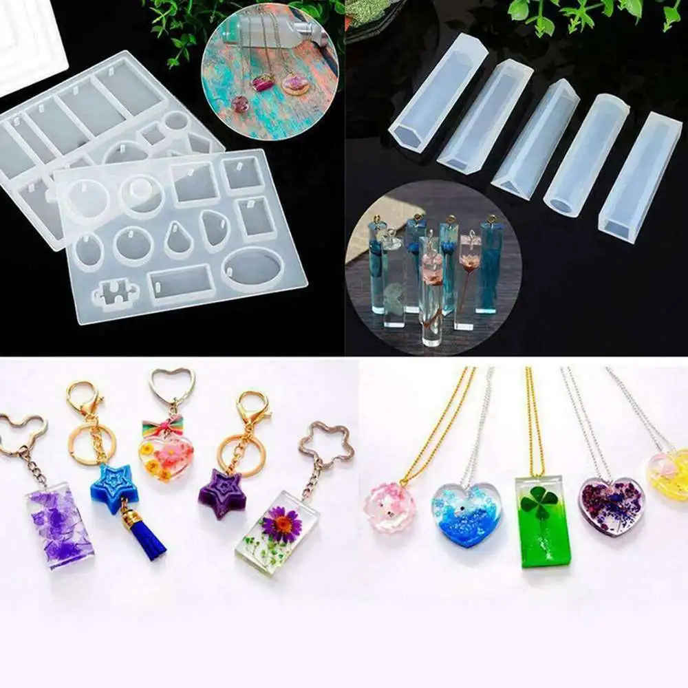 

83pcs/set Handmade Crystal Glue Silicone Mold DIY Jewelry Pendant Necklace Set
