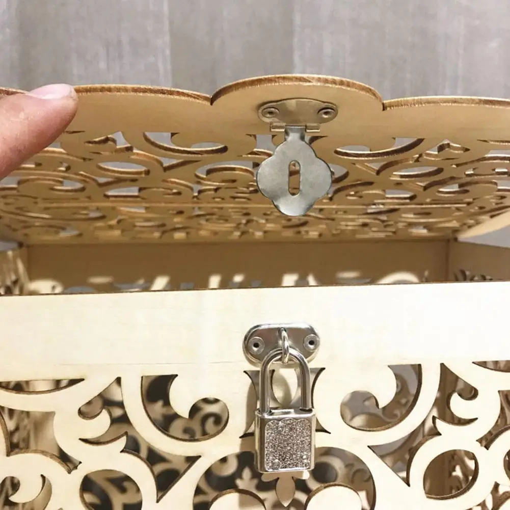 DIY деревянный полый ящик для хранения букв маленькие Чехлы подарков свадебные