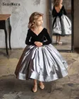 Новые черные платья для девочек с длинным рукавом, винтажная детская одежда в стиле ретро для девочек, Рождественская Детская одежда принцессы