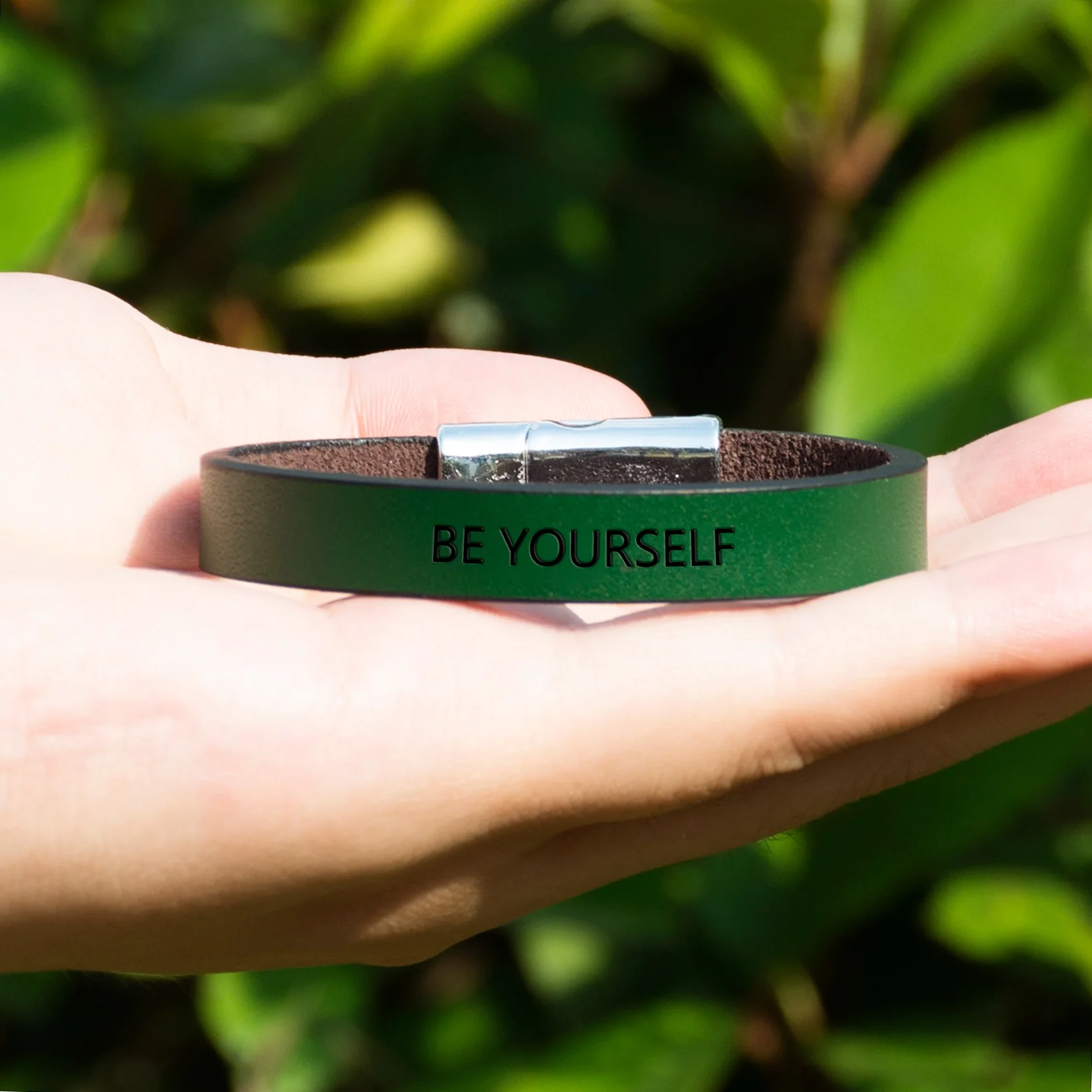 Модный кожаный браслет BE YOURSELF сообщение манжеты браслеты для женщин и мужчин