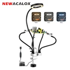 Настольный зажим NEWACALOX, 3-кратная лупа, USB-лампа, паяльная станция, подставка для паяльника, шарик для очистки, инструмент для ремонта