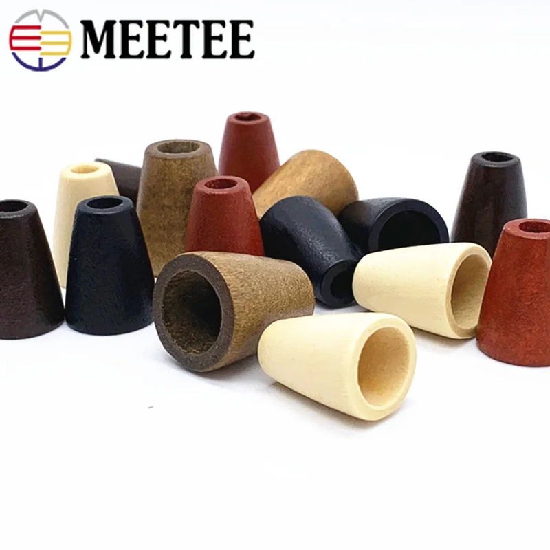 

50pcs Meetee 20mm Wooden Trumpet Pendant Stopper Buckle Hat Rope Belt Cord Lock DIY Drawstring Tail Clip End Accessories DS015