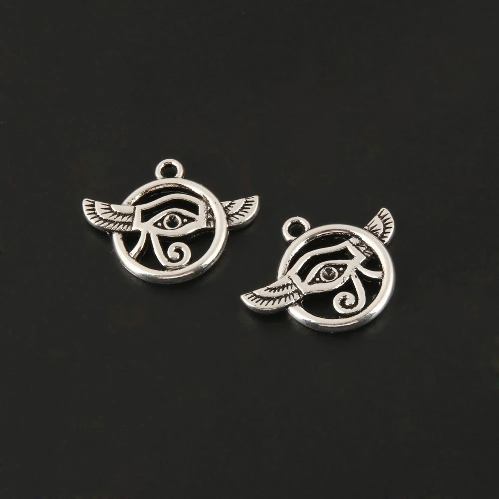 20 шт. Подвески с полым глазом горного цвета Серебряный кулон для DIY аксессуары