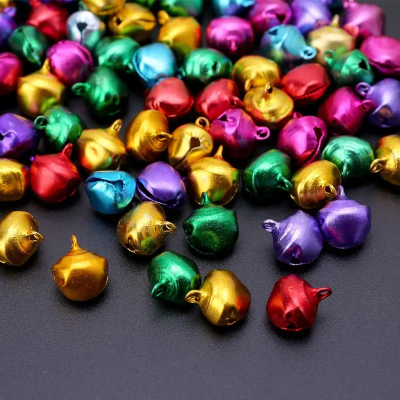 

100pcs Aluminum Mini Jingle Bells Loose Beads Charms Pendants for Festival Party Christmas Tree Decor DIY Craft Accessories 203E