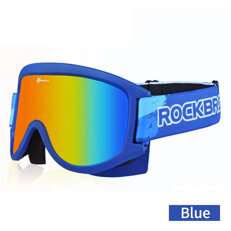 10081 ROCKBROS Анти-туман лыжные очки двухслойные лыжные очки UV400 сноуборд очки PC объектив большая маска лыжные Мужские Женские очки дети - Цвет: 10081