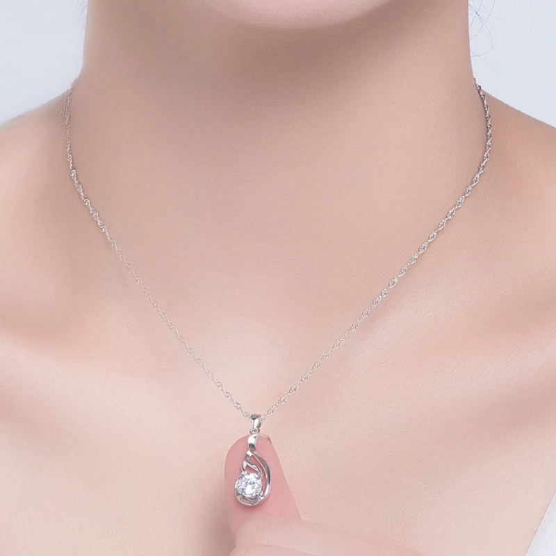 JRSIAL 925 Sterling Silver Inlaid Zircon Pendant Fashion Classic Necklace Accessories Personality Clavicle Chain JRP0049-50 | Украшения и