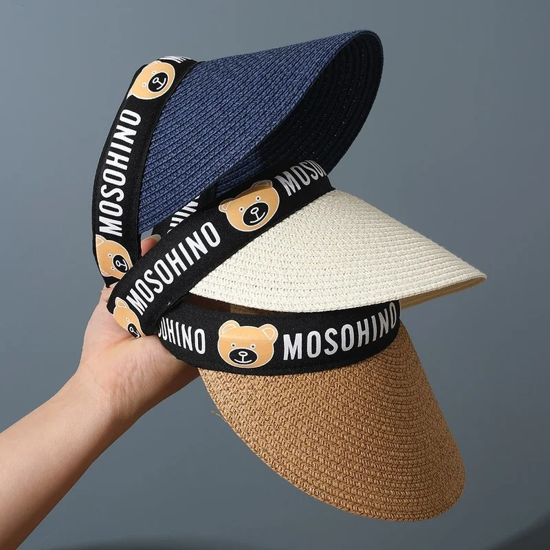Соломенная шляпа от солнца шапка с медведем модные пустые шапки для детей шляпы