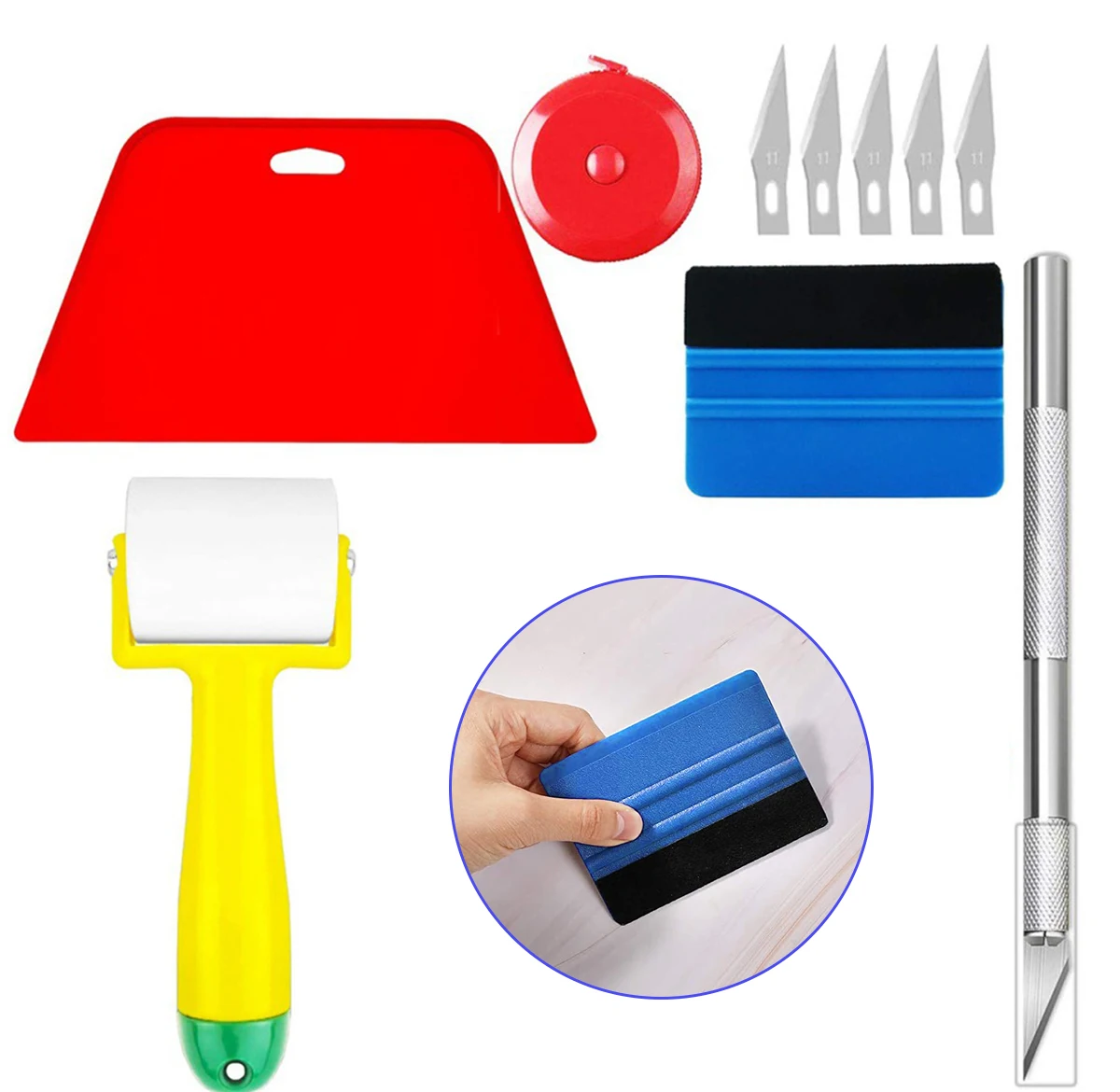 

Wallpaper Smoothing Tool Kit for Adhesive Contact Paper Application Window Film Craft Glass Film Scraper Set Wallpaper Kit
