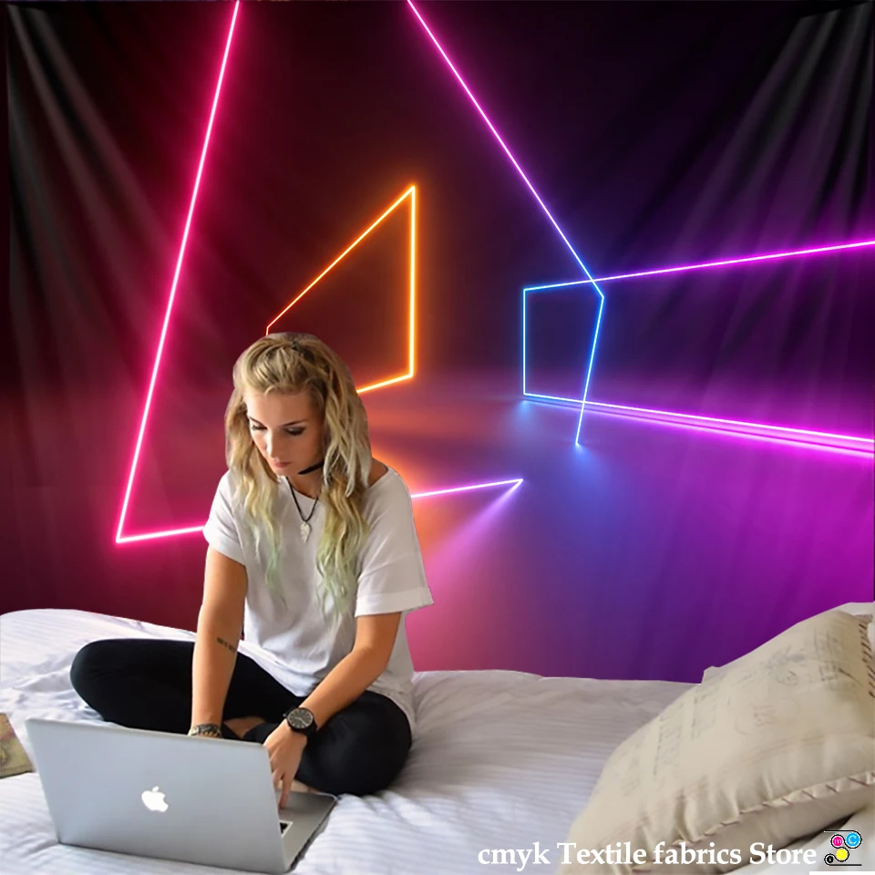 Космические лучи света гобелен Психоделический узор ковер хиппи домашний Декор