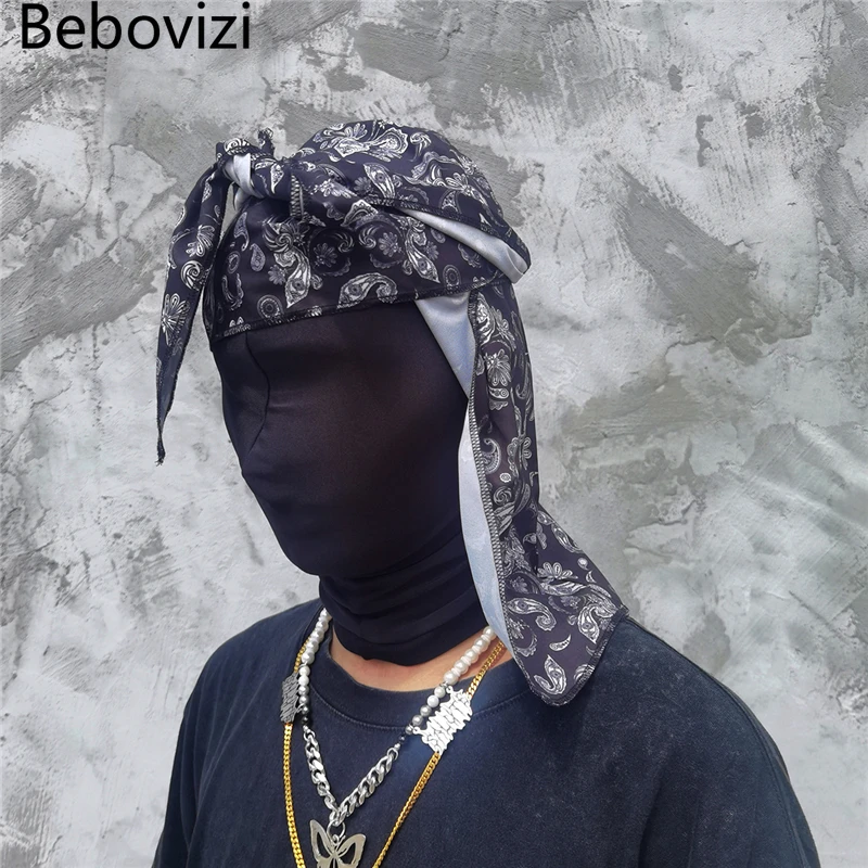 Атласная Мужская кепка с цветами кешью хип-хоп Du Doo Rag Durag тюрбан уличная одежда