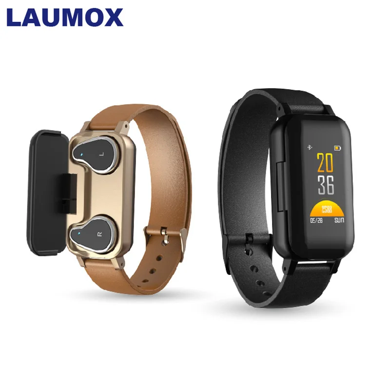 LAUMOX T89 TWS Bluetooth наушники 5,0 смарт-браслет часы бинауральное здоровье мониторинг сердечного ритма спортивные Смарт-часы для мужчин и женщин