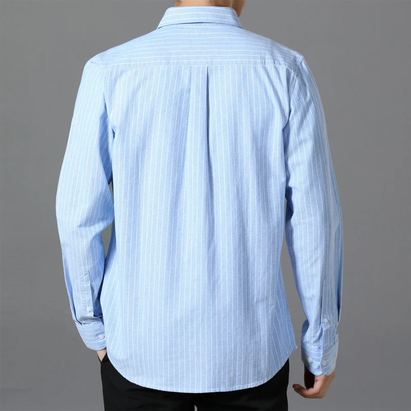 

2021 Brand Casual Spring Luxury Plaid Long Sleeve Slim Fit Men Shirt Streetwear Social Dress Shirts Mens Fashions Striped Tops