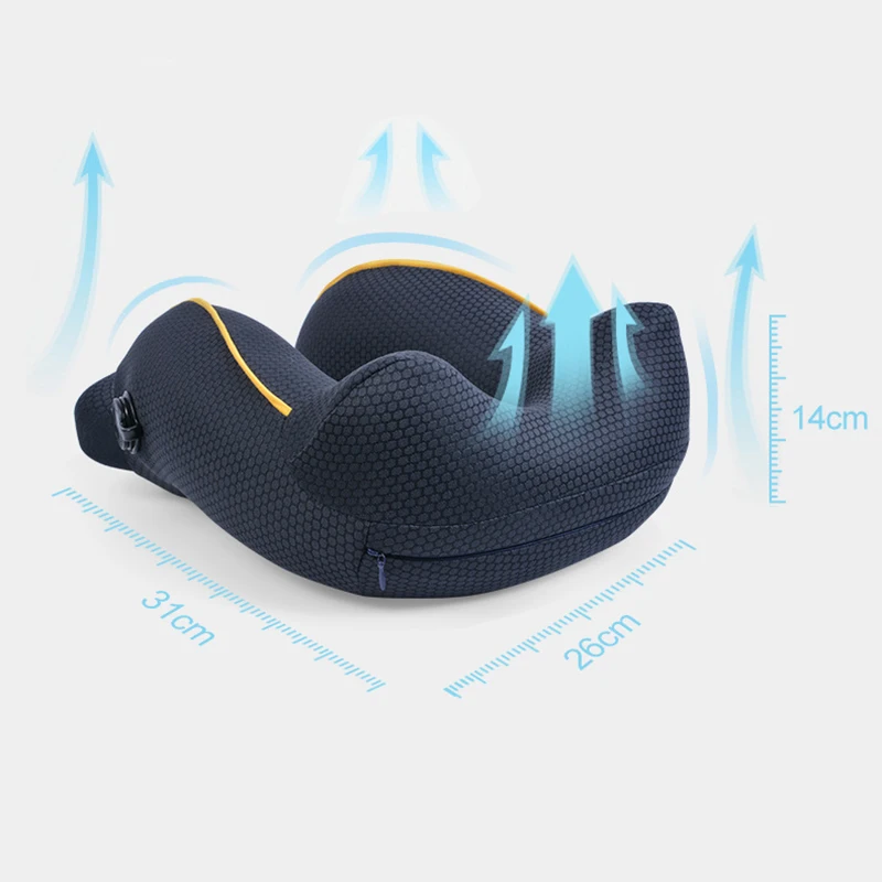 

Portable U-shaped Pillow Breathable Pad Aircraft Home Sleep Easy To Carry Pressure Inflatable Soft Travel Neck Pillow