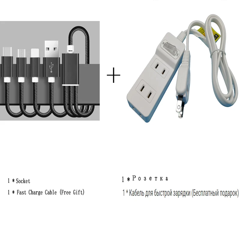 2M Extension Cord Электрическая розетка One in Two Japan HOME, три плоских штекера, Электромобиль, зарядное устройство, полоса питания, общая длина 100 см/200 см - Цвет: 2M Extension Cord