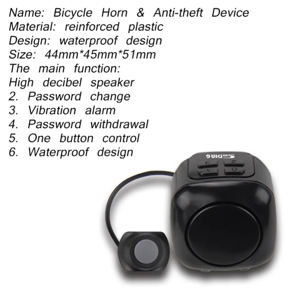new Bike Alarm Anti-theft safety waterproof Password Control Bicycle Lock Bicycles Horn Signaling