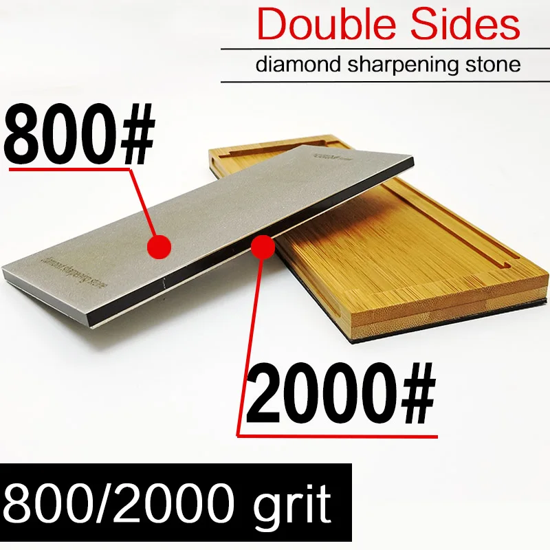 800 2000 grit 80-3000 Алмазная двухсторонняя точилка для ножей Профессиональные кухонные инструменты заточка камней Шлифовка с бамбуковой основой - Цвет: 800 2000 grit