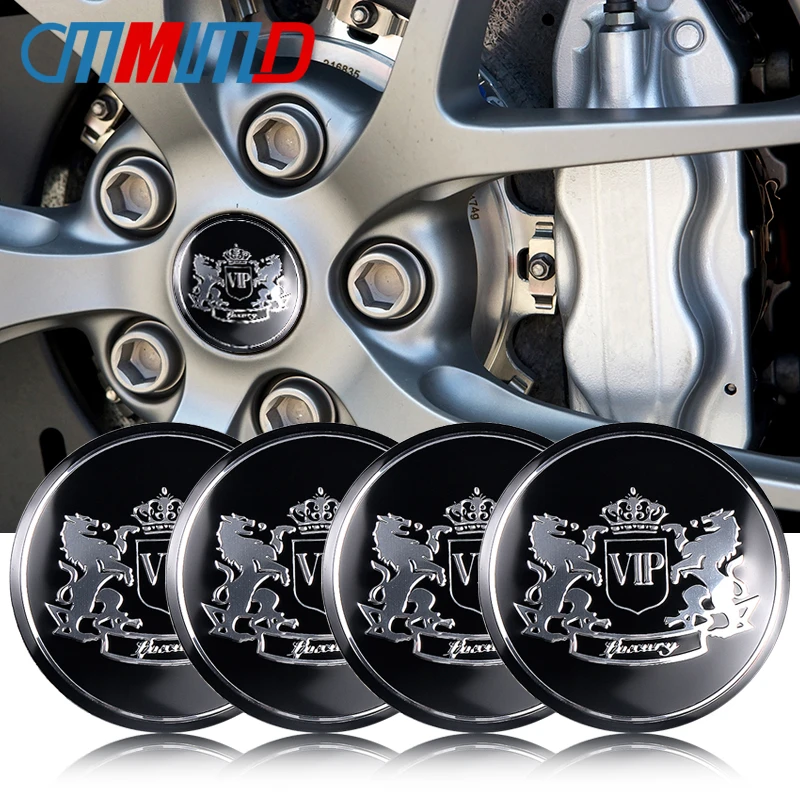 

4pcs/lot 56mm VIP Lion Emblem Car Steering tire Wheel Center car sticker Hub Cap Emblem Badge Decals for Nissan Toyota Honda Aud