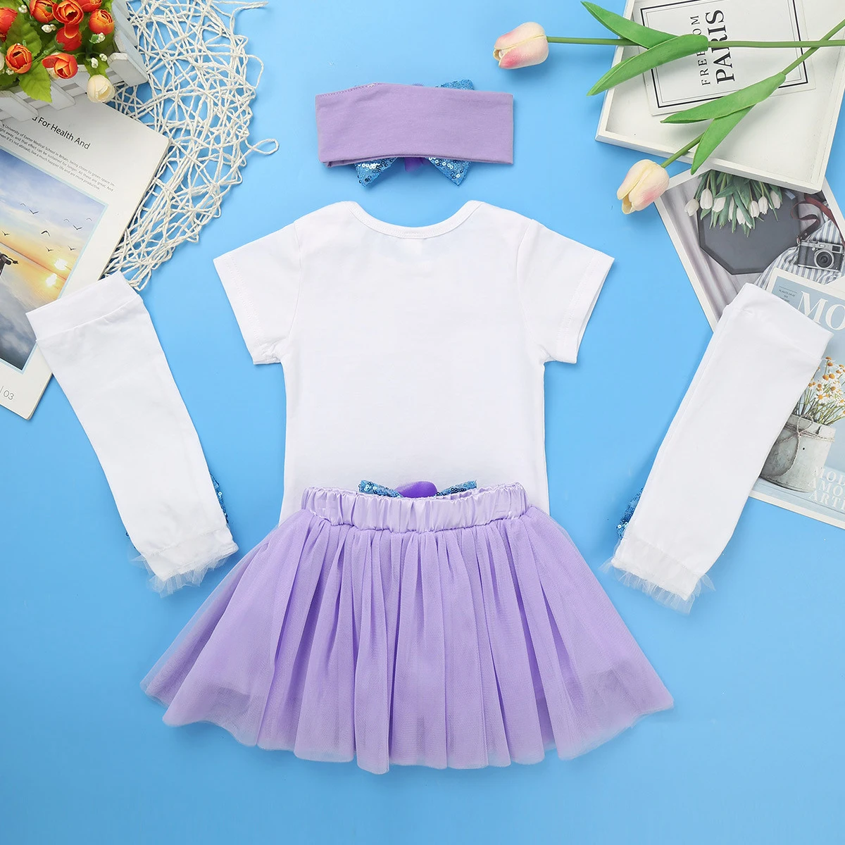 Комплект с юбкой-пачкой для маленьких девочек на первый День рождения Детский