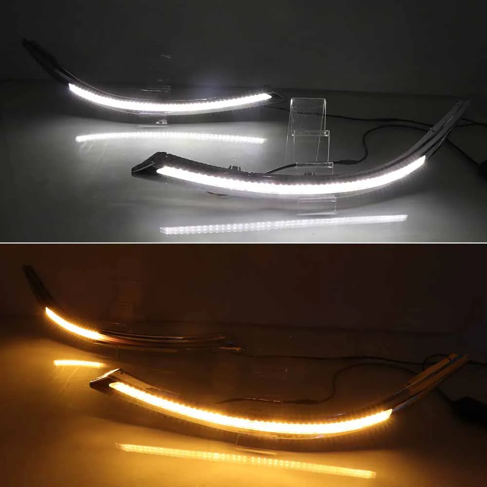 1 пара светодиодный DRL головной светильник бровей дневные ходовые огни с течет