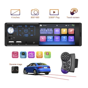 car radio 1 din stereo receiver bluetooth video player 4 1 inch touch screen mp5 fm audio support rearview camera steering wheel free global shipping