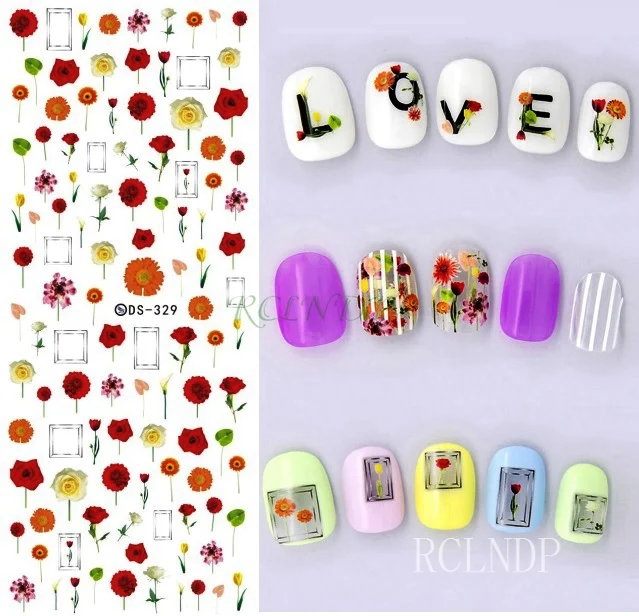 Водная наклейка для дизайна ногтей все украшения слайдеры перья павлина