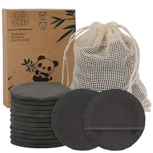 14/20 Packs Reusable Bamboo Cotton Makeup Remover Pads  Facial Toner Pads Washable 4 Layer Face Pads