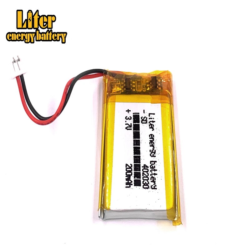 Полимерный литиевый Lipo аккумулятор 3 7 V 200mah 402030 JST 1 25mm заказной CE FCC ROHS MSDS
