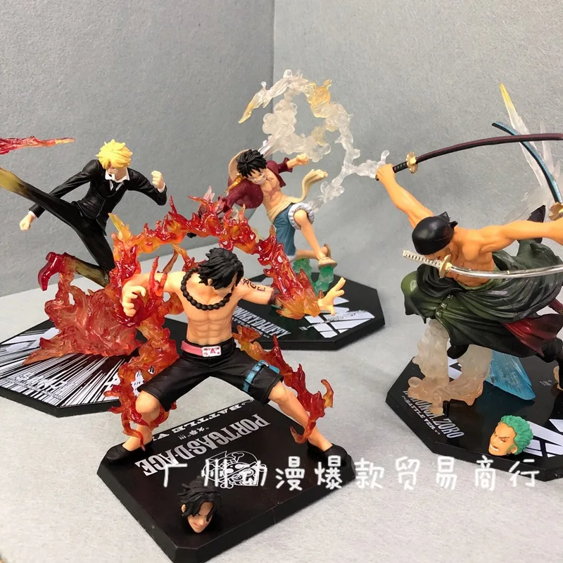 

15CM One Piece Anime Luffy Roronoa Zoro Vinsmoke Sanji Doll Model Gift