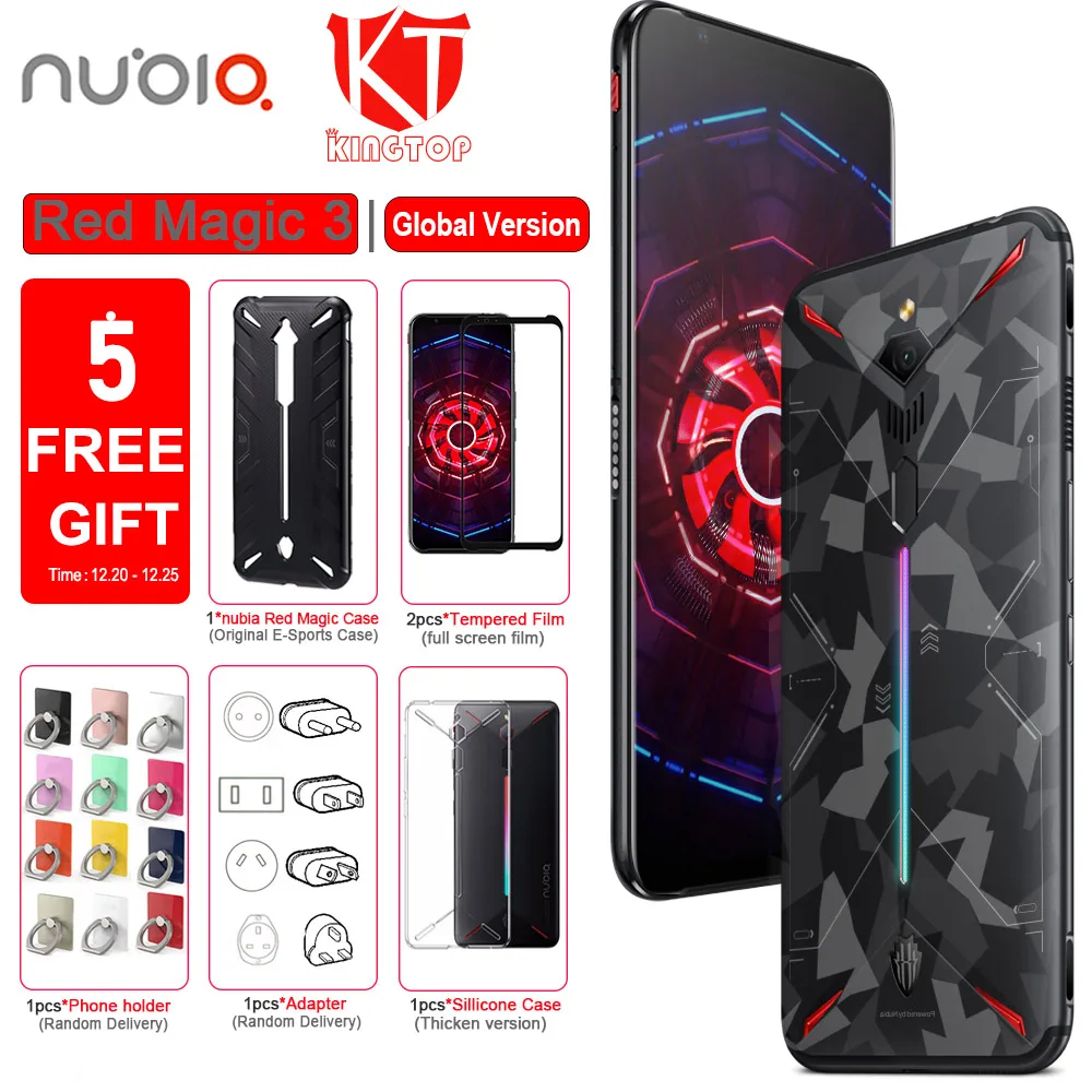 Оригинальный ZTE nubia Red Magic 3 Мобильный телефон 12G RAM 256G ROM 6 65 &quotSnapdragon 855 передний 48MP