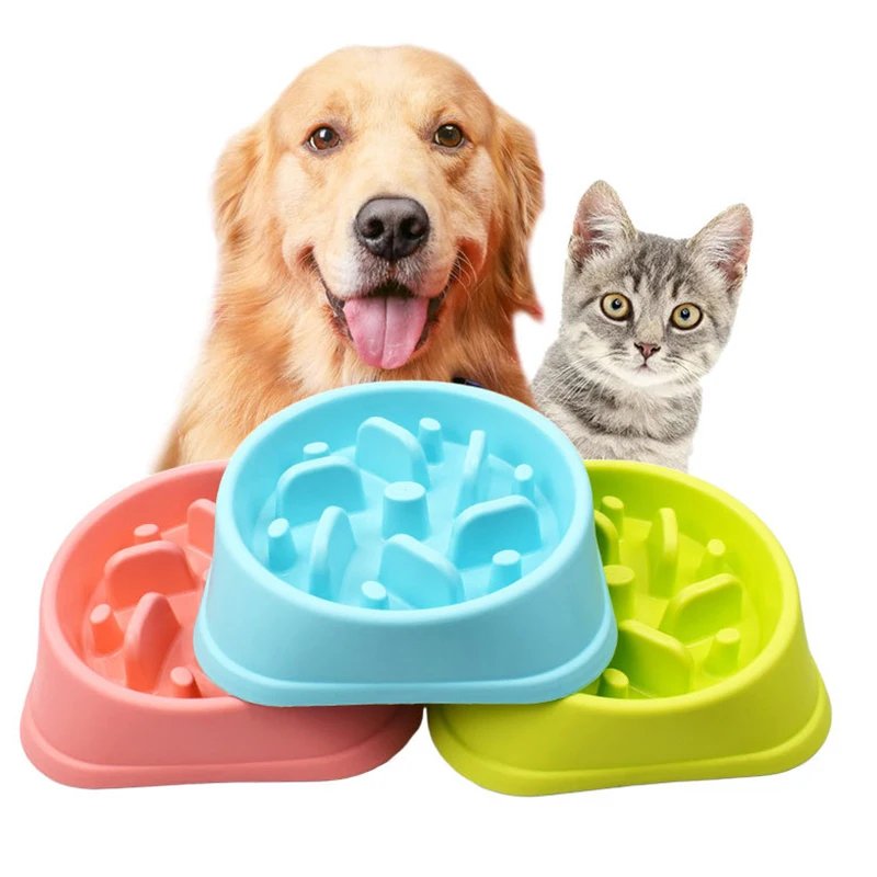 

Healthy Feeding Cat Slow Feeder Bowl Dog Bowls Anti-skid Protect Stomach Pet Feeding Dishes Pet Bowl Non-toxic Cats Accessorys