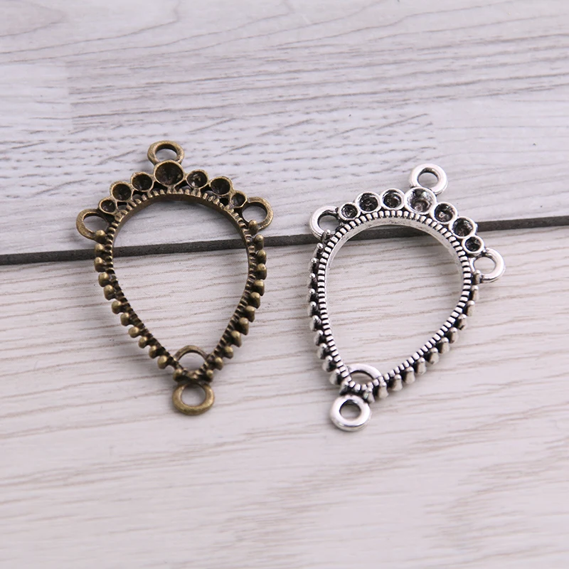 

SWEET BELL 40 шт 23*27 мм двухцветное ожерелье из цинкового сплава очаровательные ювелирные изделия DIY полые круглые соединители кулон ожерелье